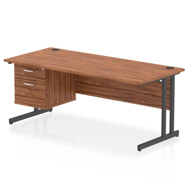 Pulse 1800mm Cantilever Straight Desk With Single Fixed Pedestal - Image 53