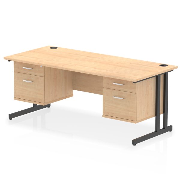 Pulse 1800mm Cantilever Straight Desk With Two Fixed Pedestal - Image 53