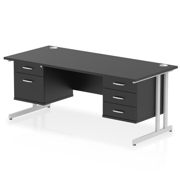 Pulse 1800mm Cantilever Straight Desk With Two Fixed Pedestal - Image 48