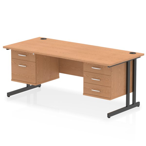 Pulse 1800mm Cantilever Straight Desk With Two Fixed Pedestal - Image 62