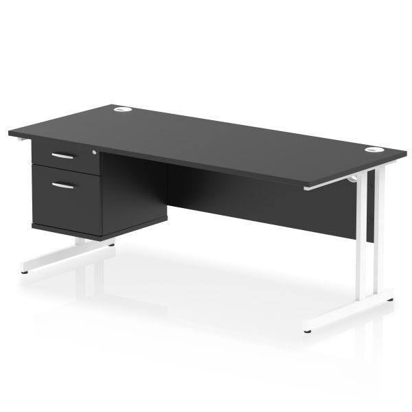 Pulse 1800mm Cantilever Straight Desk With Single Fixed Pedestal - Image 54