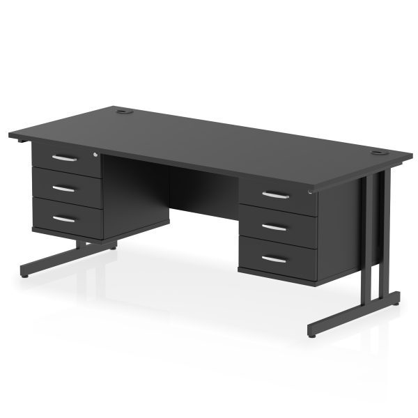 Pulse 1800mm Cantilever Straight Desk With Two Fixed Pedestal - Image 67