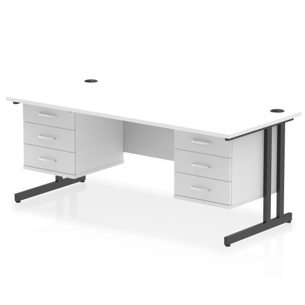 Pulse 1800mm Cantilever Straight Desk With Two Fixed Pedestal - Image 71