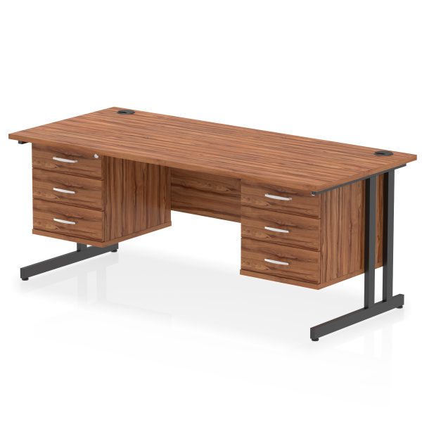 Pulse 1800mm Cantilever Straight Desk With Two Fixed Pedestal - Image 72