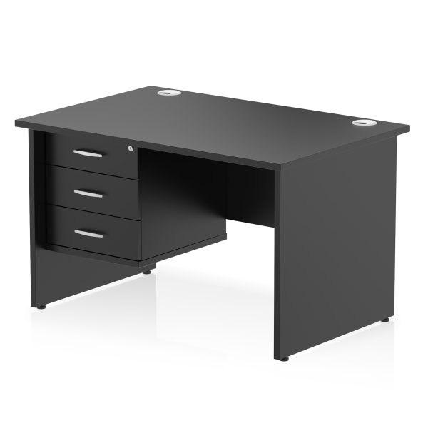 Pulse 1200mm Panel End Straight Desk With Single Fixed Pedestal - Image 29