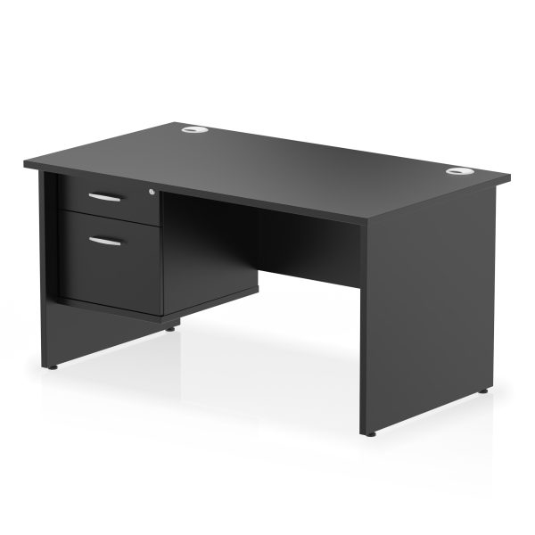 Pulse 1400mm Panel End Straight Desk With Single Fixed Pedestal - Image 31