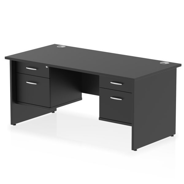 Pulse 1600mm Panel End Straight Desk With Two Fixed Pedestal - Image 35