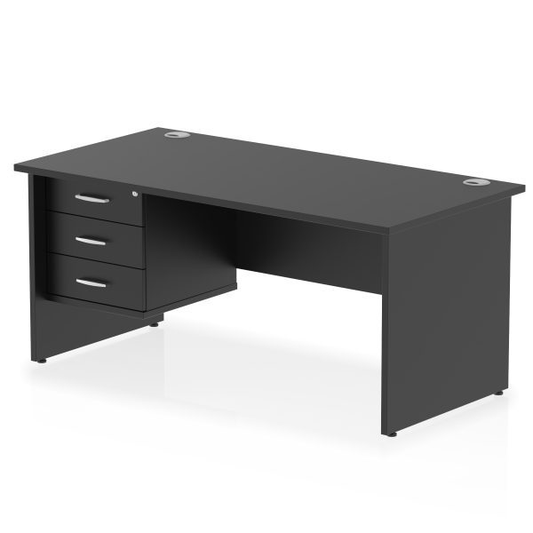 Pulse 1600mm Panel End Straight Desk With Single Fixed Pedestal - Image 32
