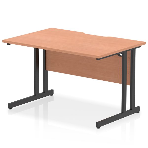 Pulse Scalloped Edge 1200mm Straight Desk Cantilever Leg - Image 2