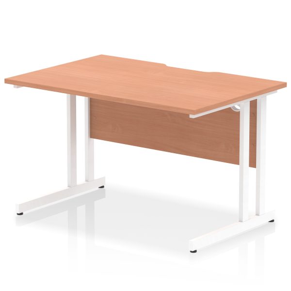 Pulse Scalloped Edge 1200mm Straight Desk Cantilever Leg - Image 4