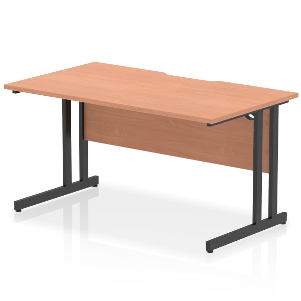 Pulse Scalloped Edge 1400mm Straight Desk Cantilever Leg - Image 2