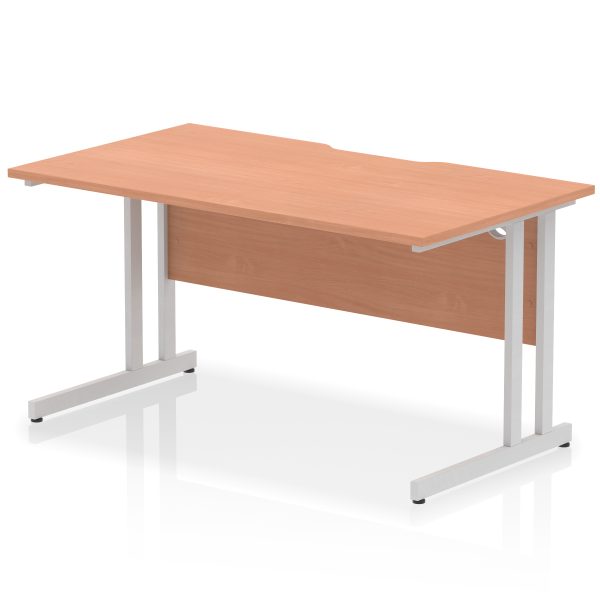 Pulse Scalloped Edge 1400mm Straight Desk Cantilever Leg - Image 3