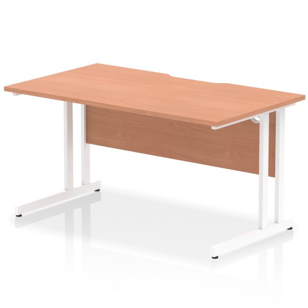 Pulse Scalloped Edge 1400mm Straight Desk Cantilever Leg - Image 4