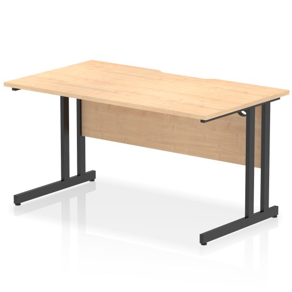 Pulse Scalloped Edge 1400mm Straight Desk Cantilever Leg - Image 8