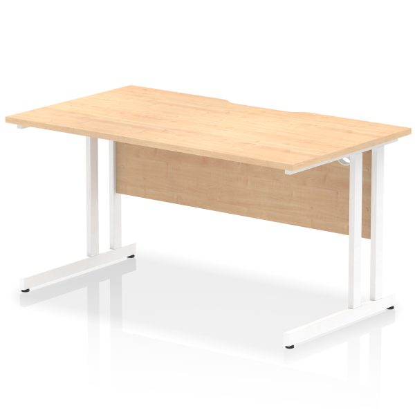 Pulse Scalloped Edge 1400mm Straight Desk Cantilever Leg - Image 10