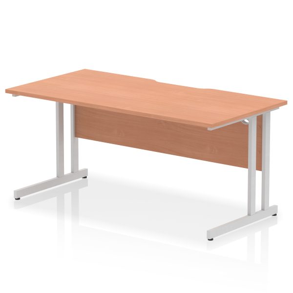 Pulse Scalloped Edge 1600mm Straight Desk Cantilever Leg - Image 3