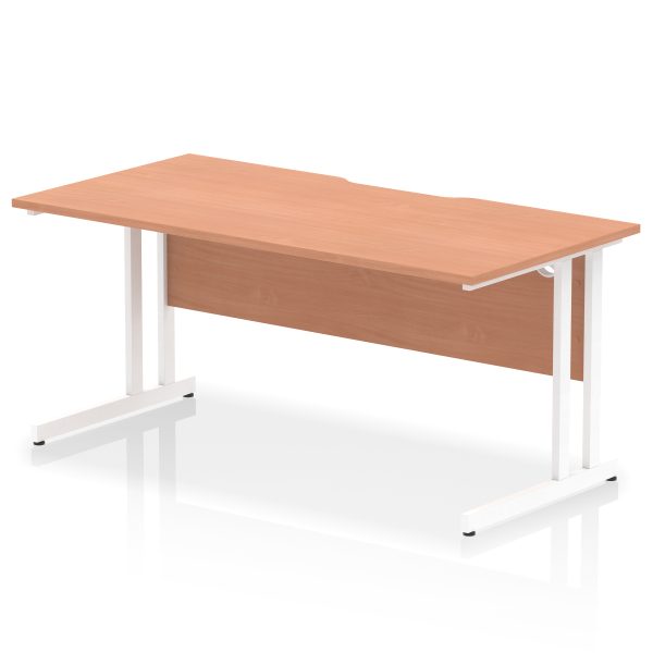 Pulse Scalloped Edge 1600mm Straight Desk Cantilever Leg - Image 4