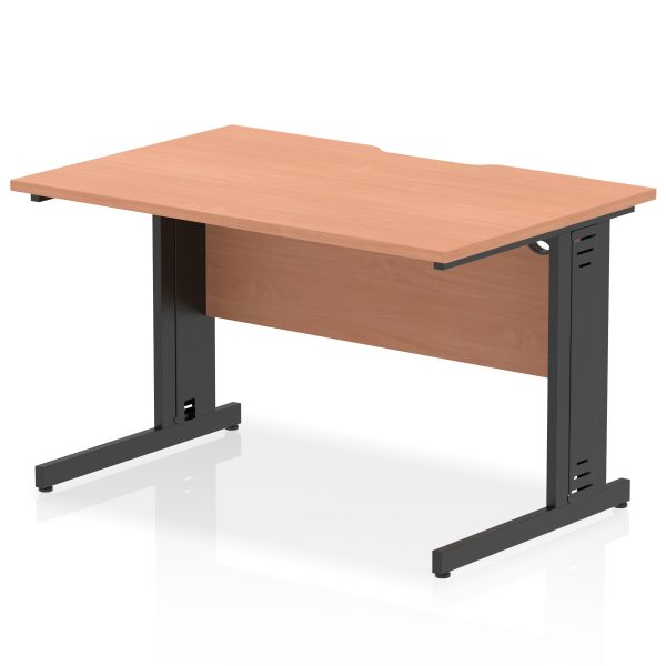 Pulse Scalloped Edge 1200mm Straight Desk Cable Managed Leg - Image 2