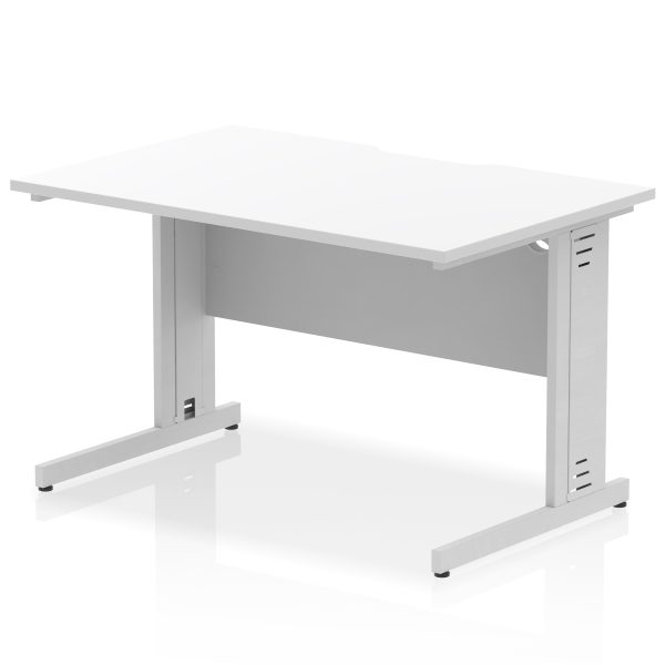 Pulse Scalloped Edge 1200mm Straight Desk Cable Managed Leg - Image 18