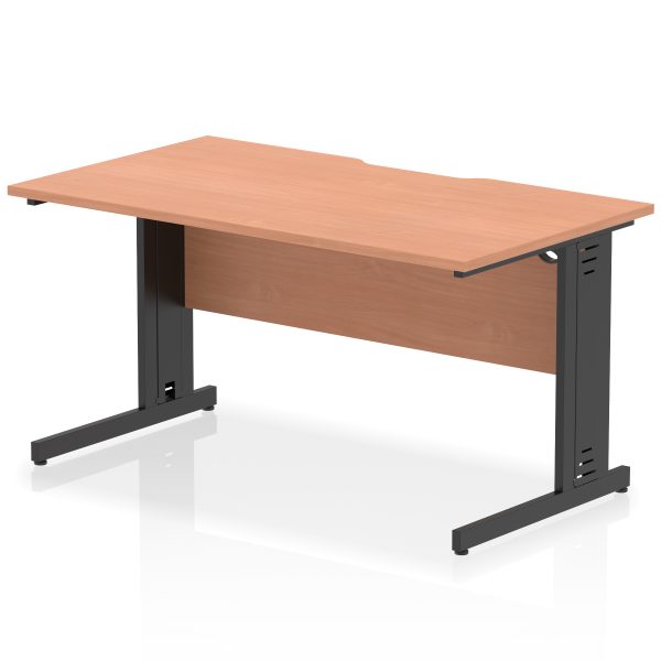 Pulse Scalloped Edge 1400mm Straight Desk Cable Managed Leg - Image 2
