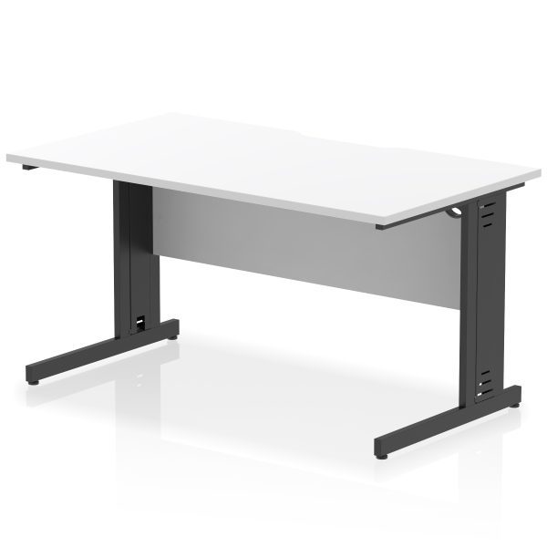 Pulse Scalloped Edge 1400mm Straight Desk Cable Managed Leg - Image 17