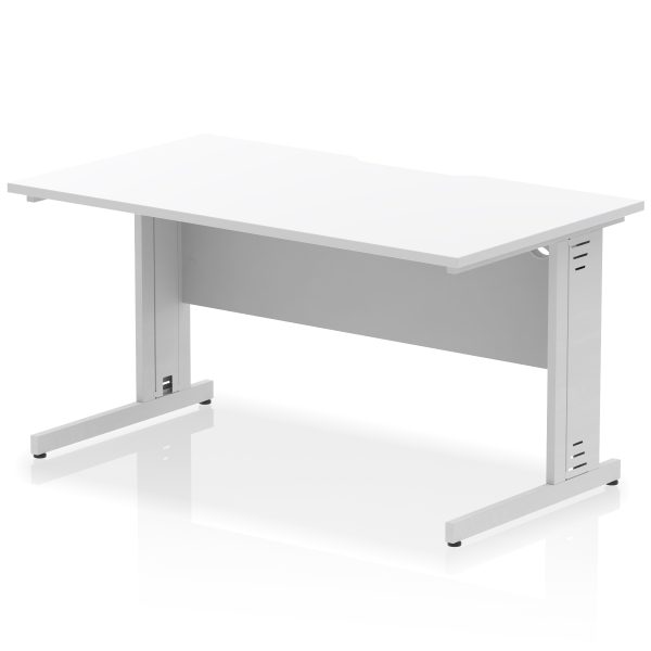 Pulse Scalloped Edge 1400mm Straight Desk Cable Managed Leg - Image 18