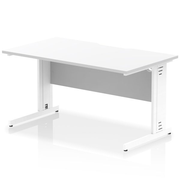 Pulse Scalloped Edge 1400mm Straight Desk Cable Managed Leg - Image 19