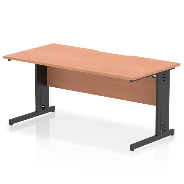 Pulse Scalloped Edge 1600mm Straight Desk Cable Managed Leg - Image 2