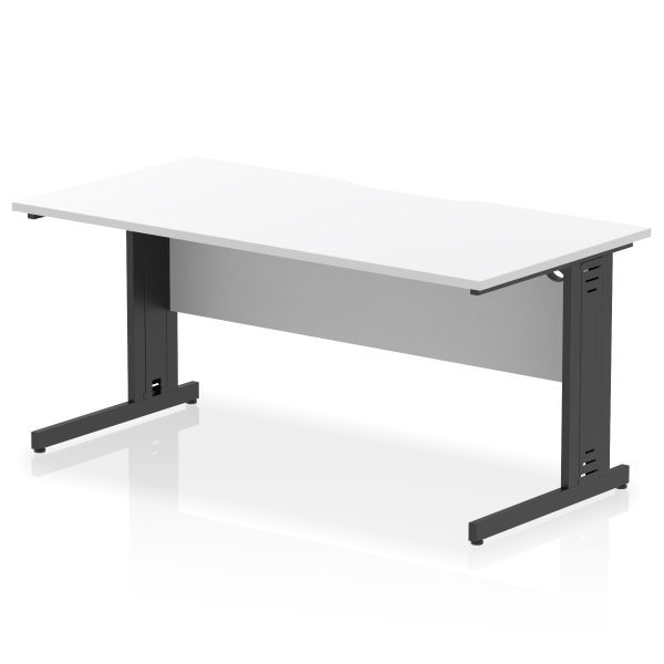 Pulse Scalloped Edge 1600mm Straight Desk Cable Managed Leg - Image 17