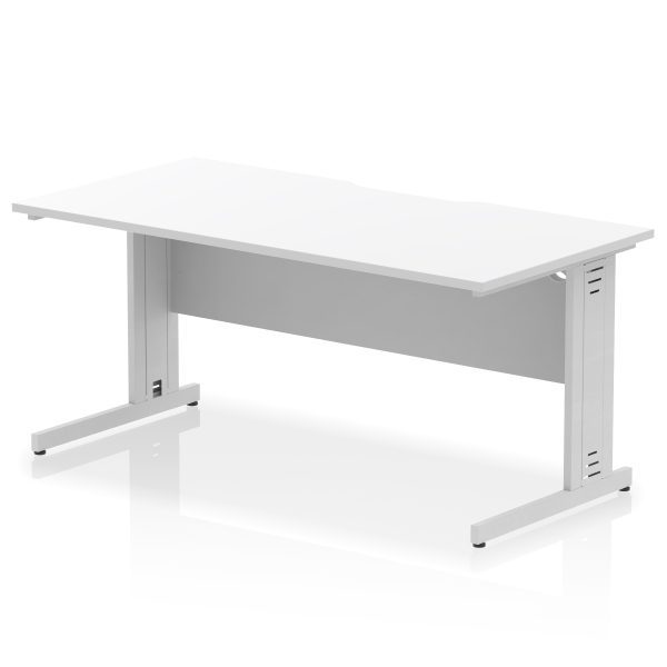 Pulse Scalloped Edge 1600mm Straight Desk Cable Managed Leg - Image 18