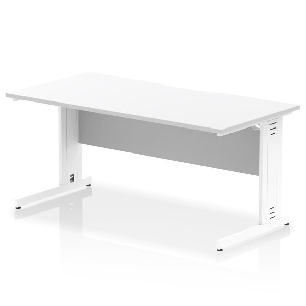 Pulse Scalloped Edge 1600mm Straight Desk Cable Managed Leg - Image 19