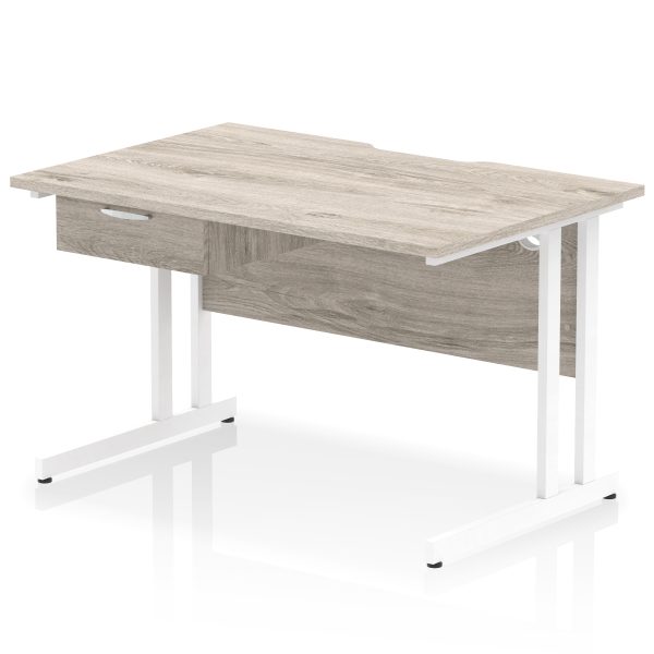 Pulse Scalloped Edge Cantilever Straight Desk With Single One Drawer Fixed Pedestal - Image 41