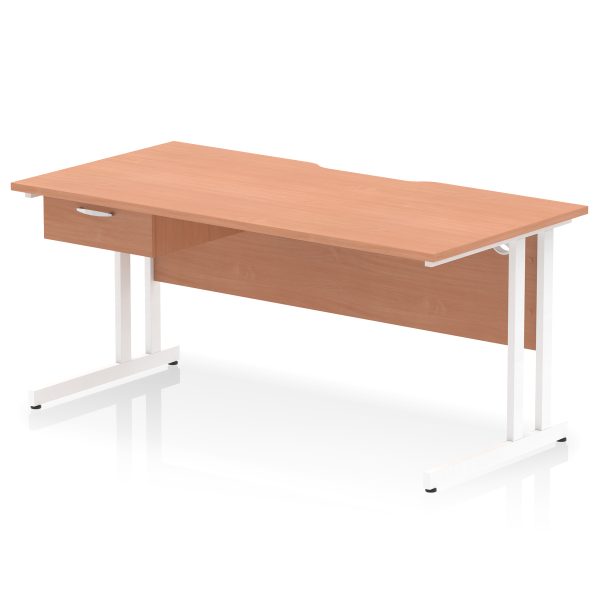 Pulse Scalloped Edge Cantilever Straight Desk With Single One Drawer Fixed Pedestal - Image 52