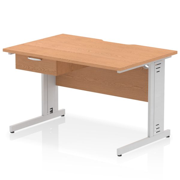 Pulse Scalloped Edge Cable Managed Straight Desk With Single One Drawer Fixed Pedestal - Image 22