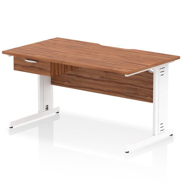 Pulse Scalloped Edge Cable Managed Straight Desk With Single One Drawer Fixed Pedestal - Image 50