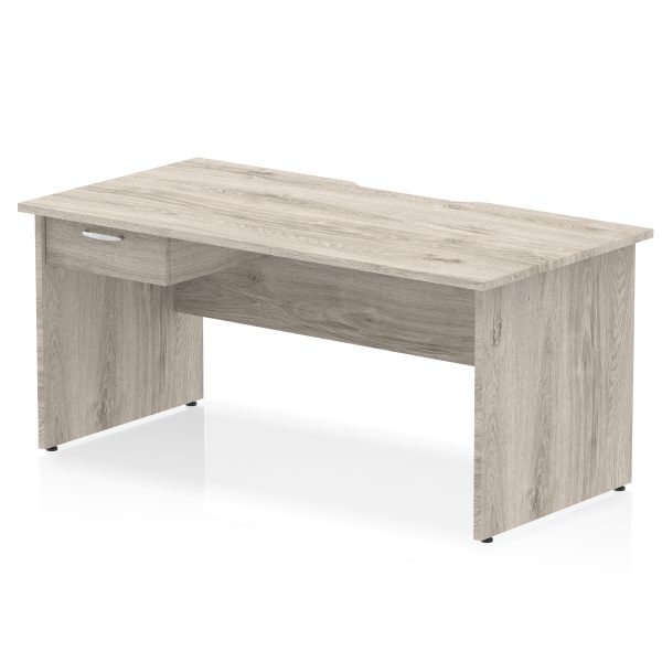 Pulse Scalloped Edge Panel End Straight Desk Frame With Single One Drawer Fixed Pedestal - Image 17