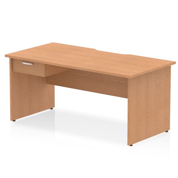 Pulse Scalloped Edge Panel End Straight Desk Frame With Single One Drawer Fixed Pedestal - Image 19