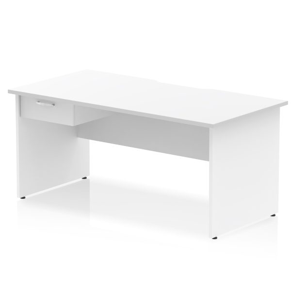 Pulse Scalloped Edge Panel End Straight Desk Frame With Single One Drawer Fixed Pedestal - Image 20