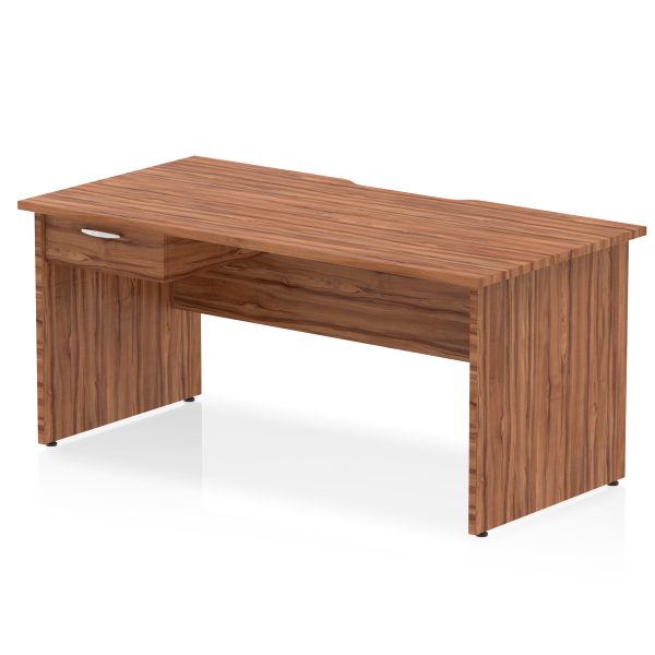 Pulse Scalloped Edge Panel End Straight Desk Frame With Single One Drawer Fixed Pedestal - Image 21
