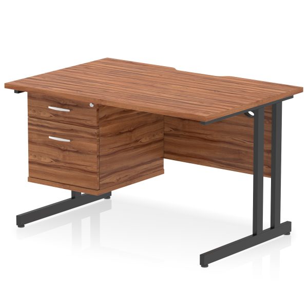 Pulse Scalloped Edge 1200mm Cantilever Straight Desk With Single Fixed Pedestal - Image 15