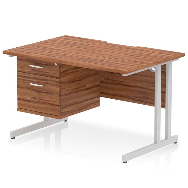 Pulse Scalloped Edge 1200mm Cantilever Straight Desk With Single Fixed Pedestal - Image 16