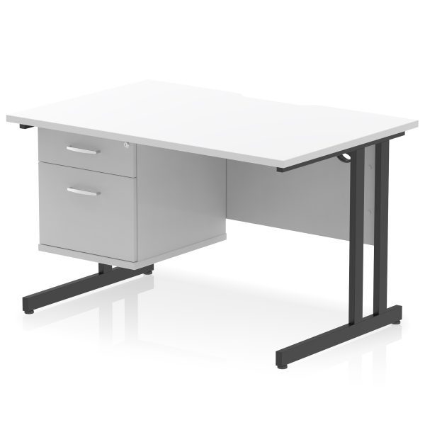 Pulse Scalloped Edge 1200mm Cantilever Straight Desk With Single Fixed Pedestal - Image 18
