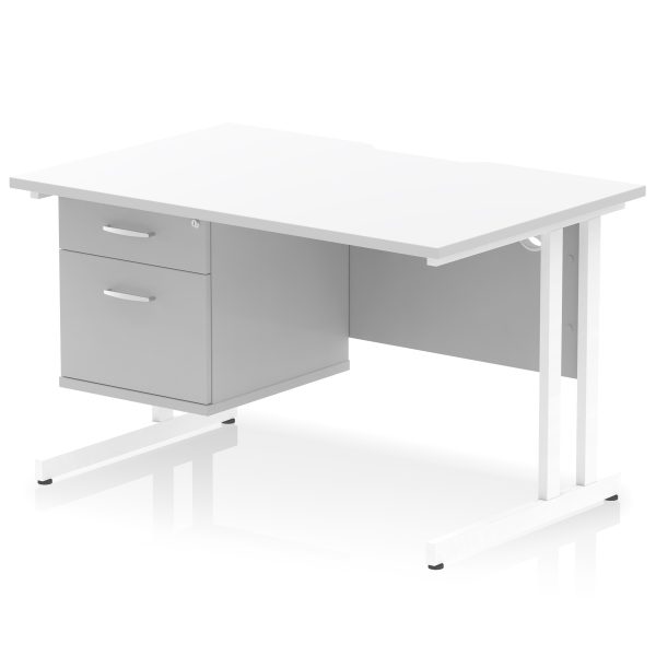 Pulse Scalloped Edge 1200mm Cantilever Straight Desk With Single Fixed Pedestal - Image 20