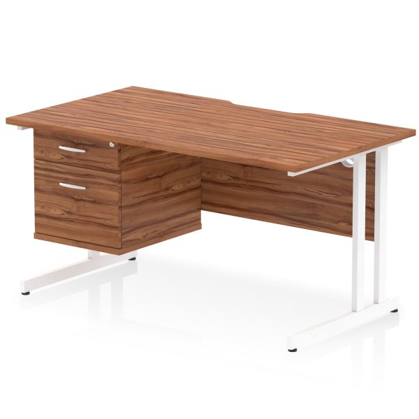 Pulse Scalloped Edge 1400mm Cantilever Straight Desk With Single Fixed Pedestal - Image 17