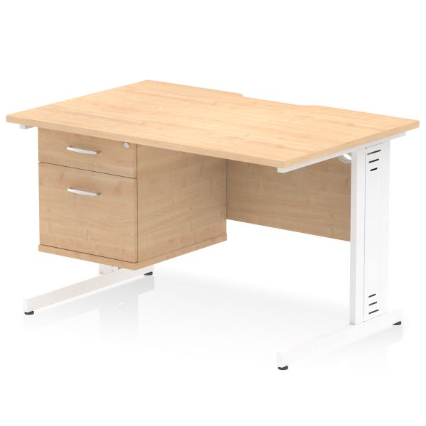Pulse Scalloped Edge 1200mm Cable Managed Straight Desk With Single Fixed Pedestal - Image 11