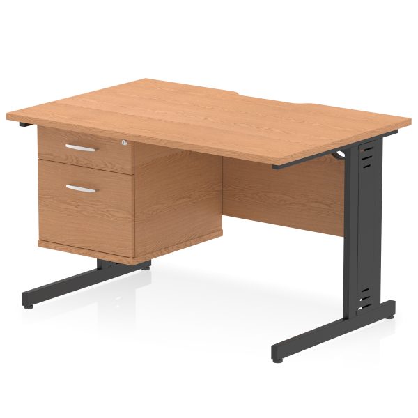 Pulse Scalloped Edge 1200mm Cable Managed Straight Desk With Single Fixed Pedestal - Image 12