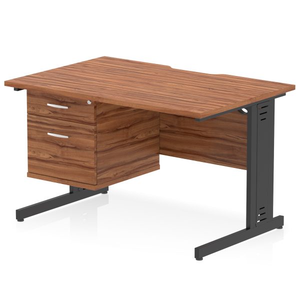 Pulse Scalloped Edge 1200mm Cable Managed Straight Desk With Single Fixed Pedestal - Image 15