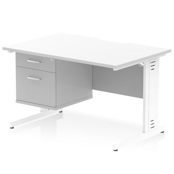 Pulse Scalloped Edge 1200mm Cable Managed Straight Desk With Single Fixed Pedestal - Image 20