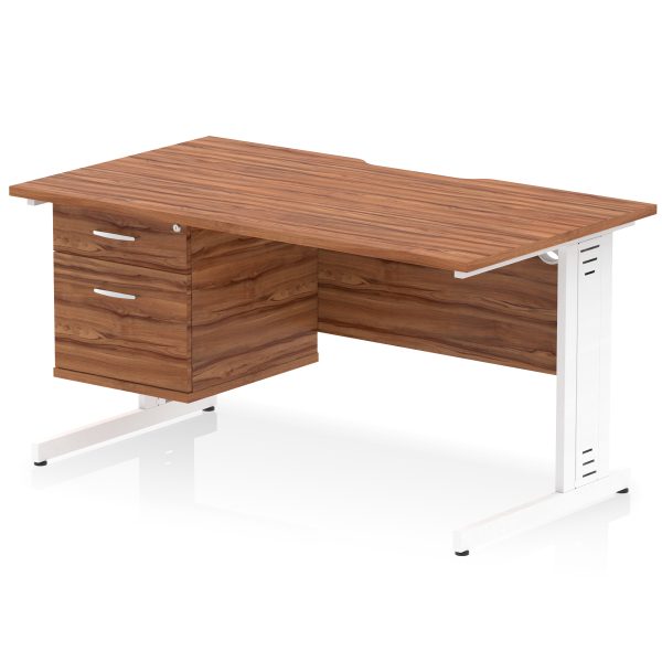Pulse Scalloped Edge 1400mm Cable Managed Straight Desk With Single Fixed Pedestal - Image 17