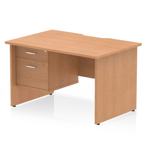 Pulse Scalloped Edge 1200mm Panel End Straight Desk With Single Fixed Pedestal - Image 6